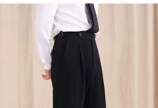 [CULTUM] Herringbone Brushed Pleated Trousers