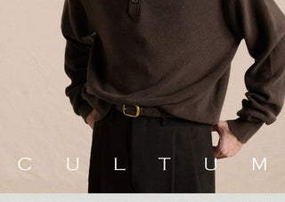 [CULTUM] Cotton Henley Neck Relaxed Knit Top