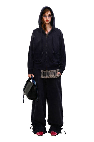 [Moromoro2] Combed Cotton Lace Hoodie &  Sweatpants