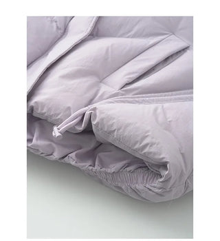 Cotton short down jacket with elastic waistband