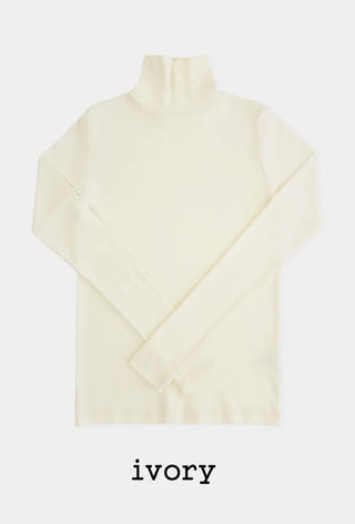 Rosé Ribbed High Neck T-Shirt