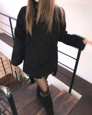 HIGH NECK BELTED HALF COAT (3color)
