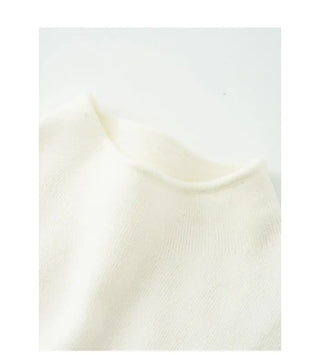 Faux Fur Lined Mock Neck Slim T-Shirt