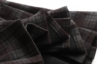 (2 colors) Retro check A-line pleated mini skirt
