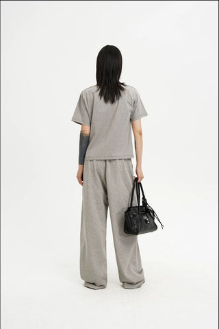[MASONPRINCE] Cotton Pleated Wide Leg Sweatpants