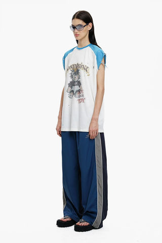 [MASONPRINCE] Punk Bear Raglan Sleeve Top