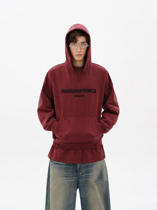 [MASONPRINCE] Layered Fake Two-Piece Hooded Sweatshirt