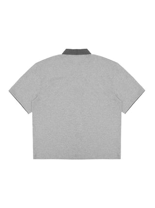 [MASONPRINCE] Check Collar Pique Cotton Polo