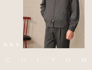 [CULTUM] Wool Blend Stand Collar Zip Jacket
