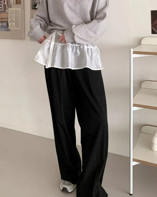 (2 colors) Ribbon Layered Wrap Skirt