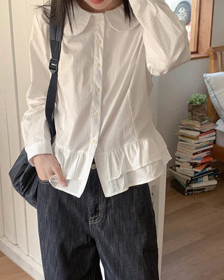 Ribbon collar blouse