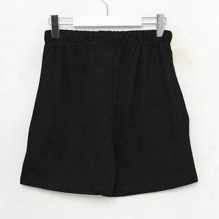 Sweat-weight elastic waist shorts