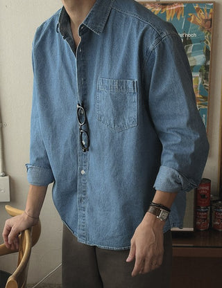 Stone Long Sleeve Denim Shirt (3 colors)