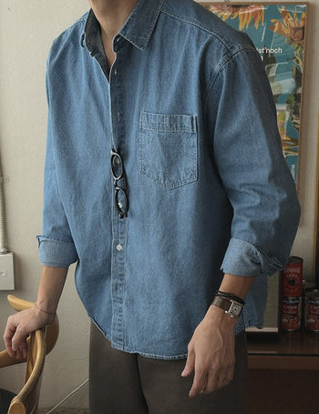 Stone Long Sleeve Denim Shirt (3 colors)