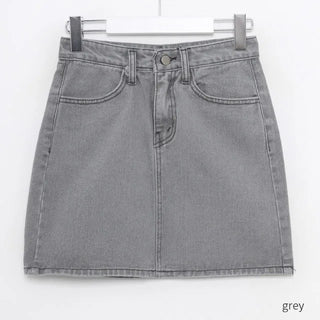 H-line denim mini skirt