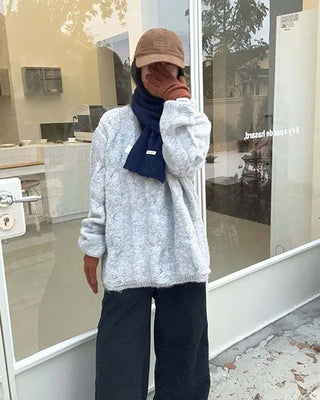 (11 colors) Soft wool knit long scarf