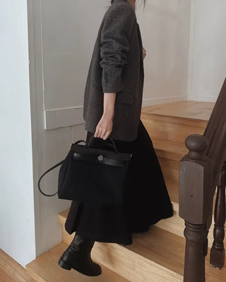 Pleated midi skirt