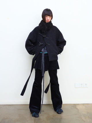 [NeverSeez] Boucle Toggle Short Coat