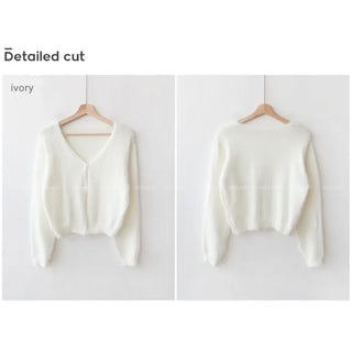 Fluffy two-button cardigan