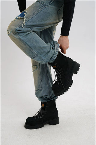 [MASONPRINCE] Scottish Plaid 2-Way Workwear Boots