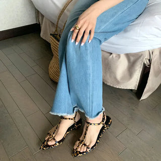 Pointed back strap sandals