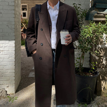 High Lapel Collar Double Coat (3 colors)