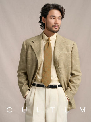 [CULTUM] 1930s Woolen Windowpane Blazer