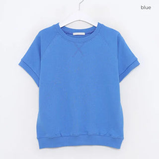Raglan short-sleeved sweatshirt