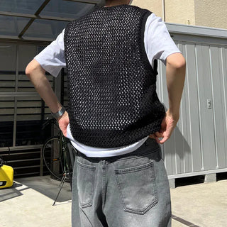 minette fishnet vest