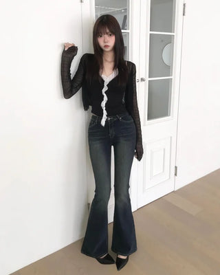 [~3xl]  deep washing bootcut pants