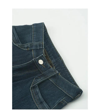 Straight stitch denim pants