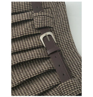 Pleated mini skirt and belt set