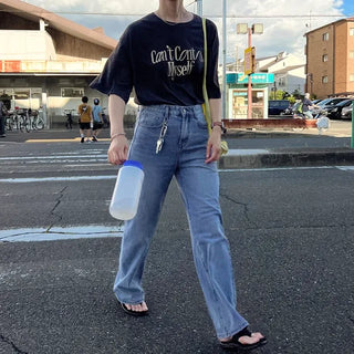slim boot-cut long jeans