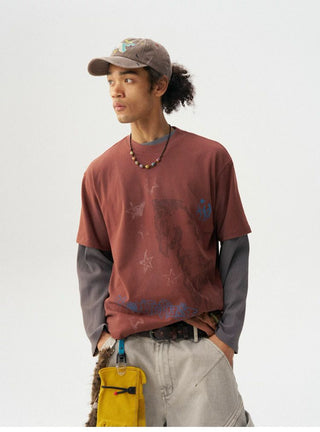[Monterest] Washed Horse Sketch Print Tee