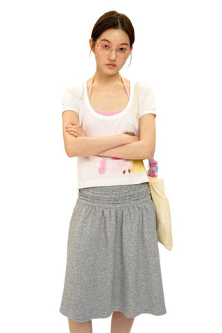 [Moromoro2] Girl & Horse Print Layered Tee  Set