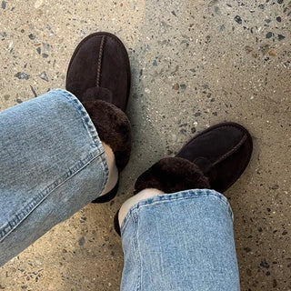 [High-Quality Leather] 0615 Soft Fur Slippers (1 color)
