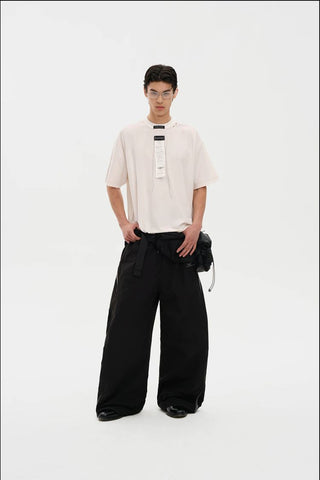 [MASONPRINCE] Receipt Tag Raw Edge Short Sleeve T-Shirt