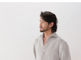 [CULTUM] Linen Half Placket Shirt