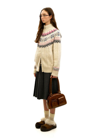 [Moromoro2] Suede Fur-Lined Platform Mules