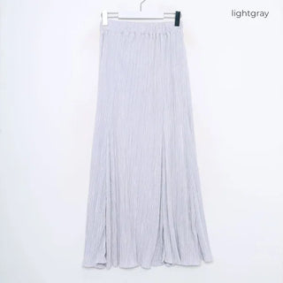 Pleated banded long skirt