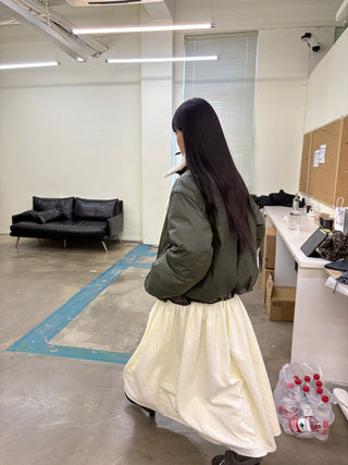 [NEVERSEEZ] Lapel Fleece Diagonal Zipper Jacket