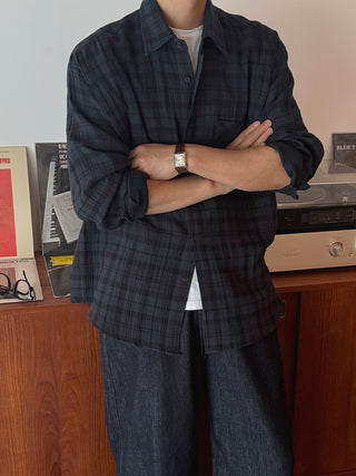 Rhythm Double-Layered Oversized Check Shirt
