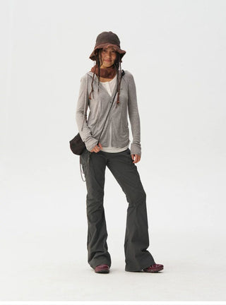 [Monterest] Lyocell Wool Blend Layered Hooded Knit Jacket