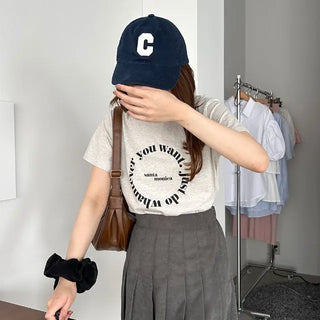 Round lettering T-shirt