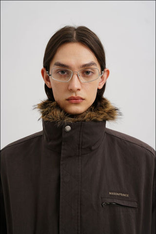 [MASONPRINCE] Detachable Faux Fur Collar Jacket