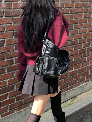 (Pleated skirt with built-in inner shorts)
