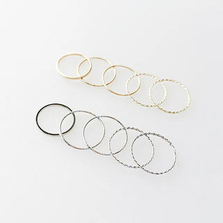 5 thin ring set