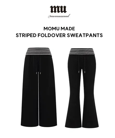 Flared vs. Wide Wrinkle-free Summer Folding Striped Training Pants - 2 colors (Delayed delivery)