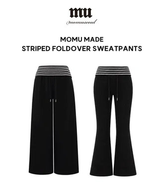 Flared vs. Wide Wrinkle-free Summer Folding Striped Training Pants - 2 colors (Delayed delivery)