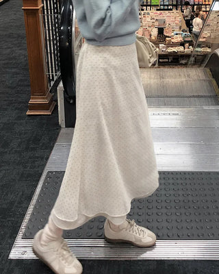 Layered polka dot skirt